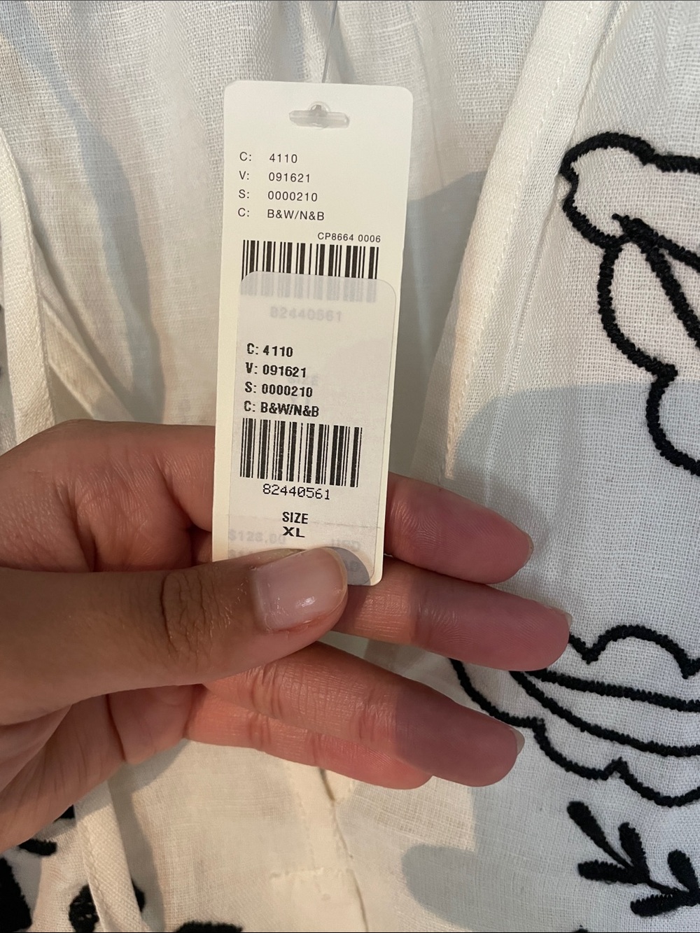 Anthropologie White Tavi Embroidered Tie Front Tank Top - Picture 3 of 11